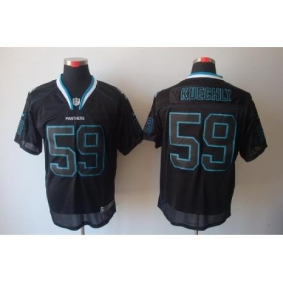 Nike Carolina Panthers 59 Kuechly Lights Out Black Elite NFL Jersey