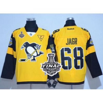 Penguins #68 Jaromir Jagr Gold 2017 Stadium Series Stanley Cup Finals Champions Stitched NHL Jersey