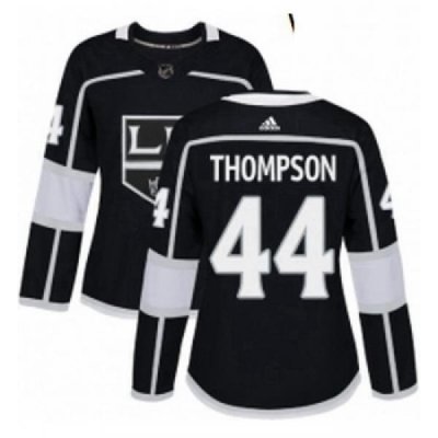 Womens Adidas Los Angeles Kings 44 Nate Thompson Authentic Black Home NHL Jersey