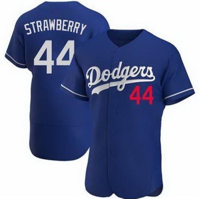 Men Nike Los Angeles Dodgers Darryl Strawberry #44 Blue Flex Base Stitched MLB Jersey