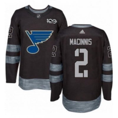 Mens Adidas St Louis Blues 2 Al Macinnis Authentic Black 1917 2017 100th Anniversary NHL Jersey