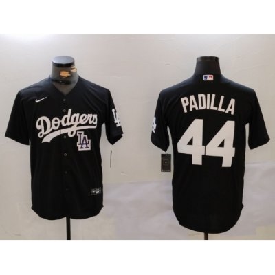 Men Los Angeles Dodgers 44 Vicente Padilla Black Cool Base Stitched Baseball Jersey 5