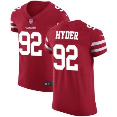 Nike 49ers 92 Kerry Hyder Red Team Color Men Stitched NFL Vapor Untouchable Elite Jersey