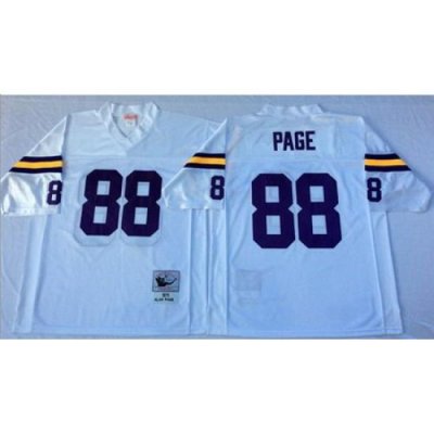 Mitchell&Ness Vikings 88 Alan Page White Throwback Stitched NFL Jersey