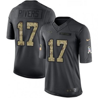 Youth Nike Los Angeles Chargers 17 Philip Rivers Limited Black 2016 Salute to Service NFL Jersey