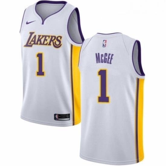 Womens Nike Los Angeles Lakers 1 JaVale McGee Authentic White NBA Jersey Association Edition