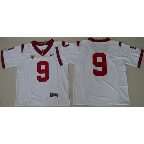 USC Trojans #9 White College Football Jersey