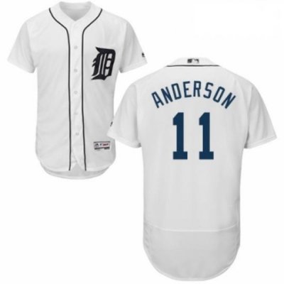 Mens Majestic Detroit Tigers 11 Sparky Anderson White Home Flex Base Authentic Collection MLB Jersey