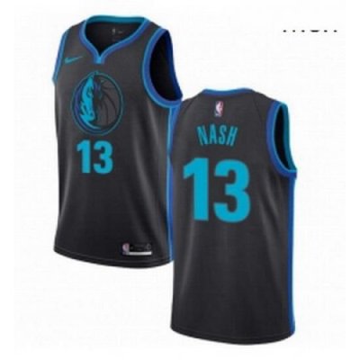 Mens Nike Dallas Mavericks 13 Steve Nash Swingman Charcoal NBA Jersey City Edition