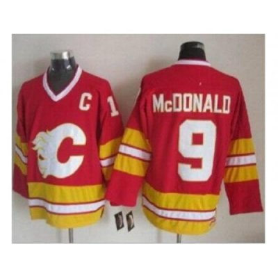 Calgary Flames #9 Lanny McDonald Red CCM Throwback Stitched NHL Jersey