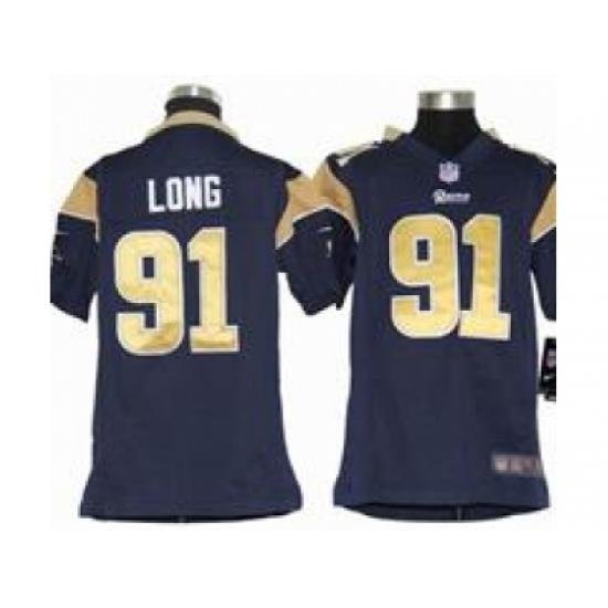 Youth Nike Youth St. Louis Rams #91 Chris Long Blue jerseys