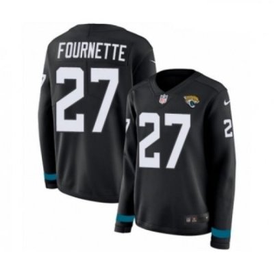 Womens Nike Jacksonville Jaguars 27 Leonard Fournette Limited Black Therma Long Sleeve NFL Jersey