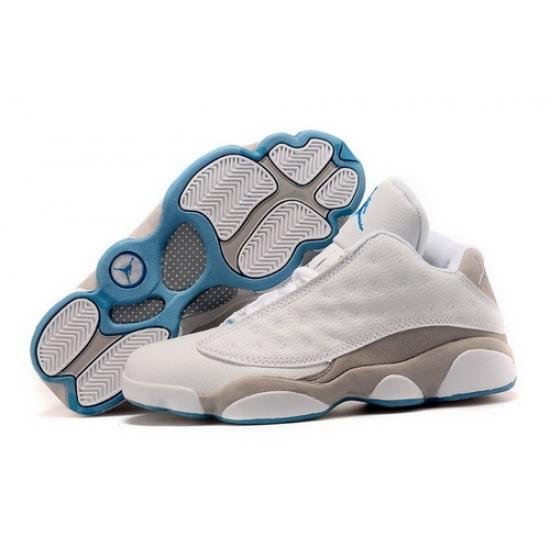 Air Jordan 13 Shoes 2015 Mens Low White Grey Blue