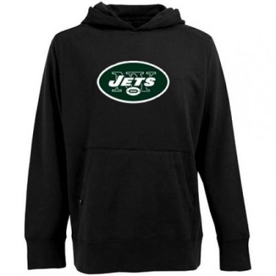 NFL Antigua New York Jets Signature Pullover Hoodie Black