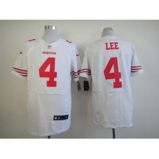 Nike San Francisco 49ers 4 Andy Lee White Elite NFL Jersey