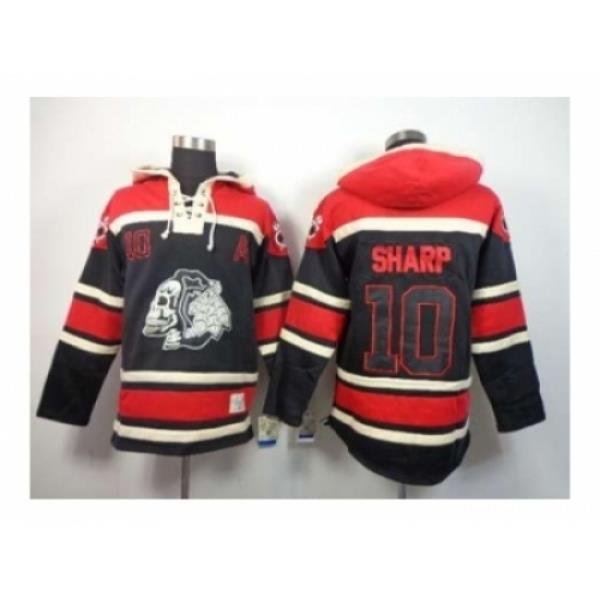 Chicago Blackhawks #10 Sharp red-black[pullover hooded sweatshirt][the skeleton head][patch A]