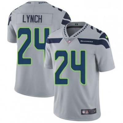 Youth Nike Seattle SeahaWks 24 MarshaWn Lynch Grey Alternate Vapor Untouchable Limited Player NFL Jersey