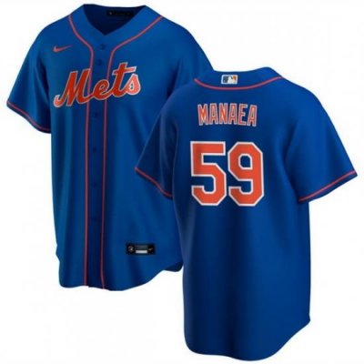 Men NeW York Mets 59 Sean Manaea Blue Cool Base Stitched Baseball Jersey