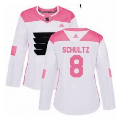 Womens Adidas Philadelphia Flyers 8 Dave Schultz Authentic WhitePink Fashion NHL Jersey