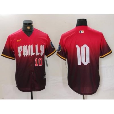 Men Philadelphia Phillies 10 J T  Realmuto Red 2024 City Connect Limited Stitched Jersey 1