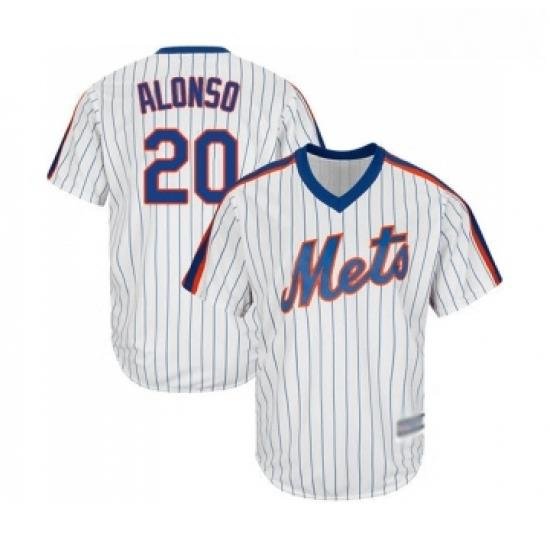 Mens NeW York Mets 20 Pete Alonso Replica White Alternate Cool Base Baseball Jersey