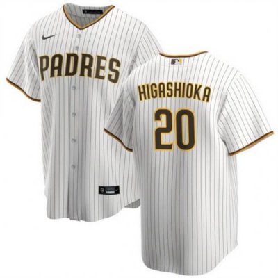 Men San Diego Padres 20 Kyle Higashioka White Cool Base Stitched Baseball Jersey