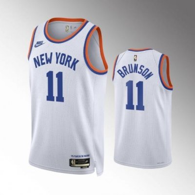 Men New York Knicks 2021 22 Jalen Brunson #11 City Edition White Jersey