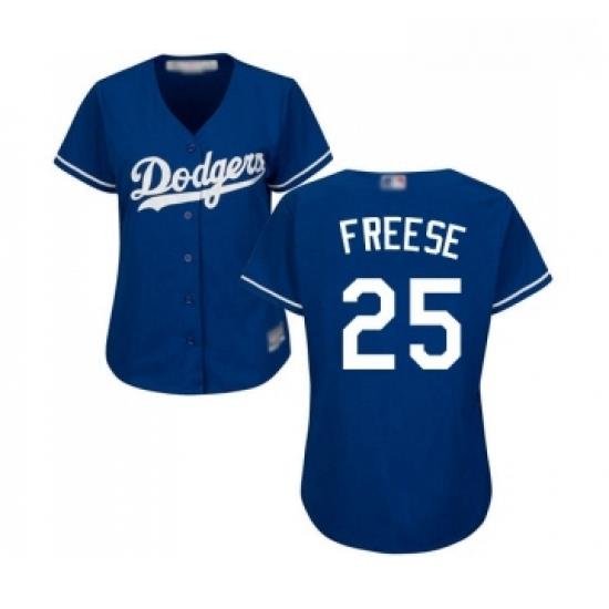 Womens Los Angeles Dodgers 25 David Freese Authentic Royal Blue Alternate Cool Base Baseball Jersey