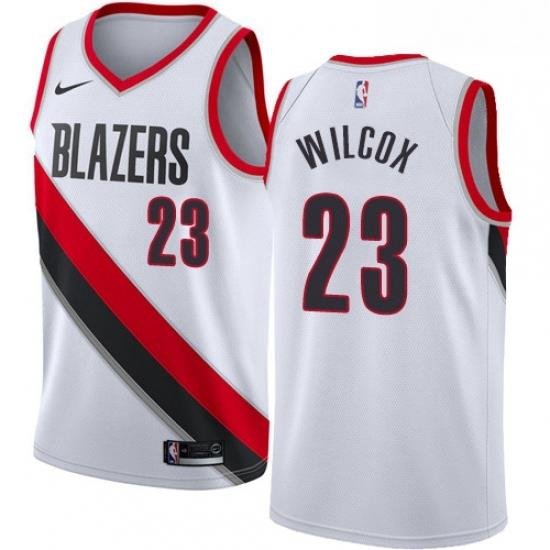 Womens Nike Portland Trail Blazers 23 CJ Wilcox Swingman White Home NBA Jersey Association Edition