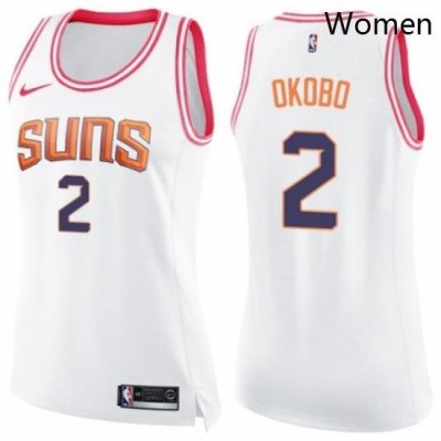 Womens Nike Phoenix Suns 2 Elie Okobo Swingman WhitePink Fashion NBA Jersey