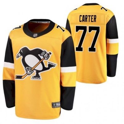 Men Pittsburgh Penguins 77 Jeff Carter 2021 Yellow Jersey