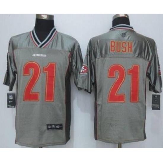 nike nfl jerseys san francisco 49ers 21 bush grey[Elite vapor][bush]