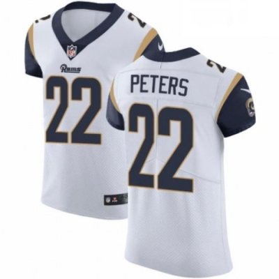 Men Nike Los Angeles Rams 22 Marcus Peters White Vapor Untouchable Elite Player NFL Jersey