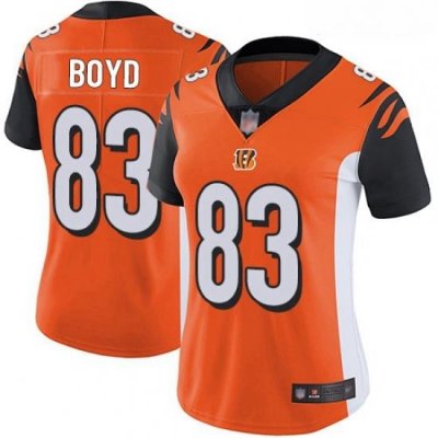 Bengals #83 Tyler Boyd Orange Alternate Women Stitched Football Vapor Untouchable Limited Jersey