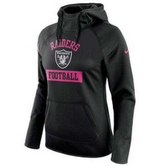 NFL Oakland Raiders Nike Womens Breast Cancer Awareness Circuit Performance Pullover Hoodie Black