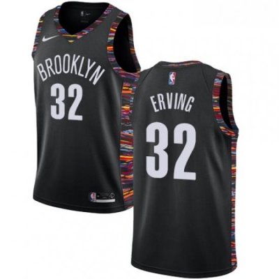 Womens Nike Brooklyn Nets 32 Julius Erving Swingman Black NBA Jersey 2018 19 City Edition