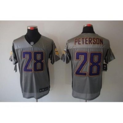 Nike Minnesota Vikings 28 Adrian Peterson Grey Elite ShadoW NFL Jersey