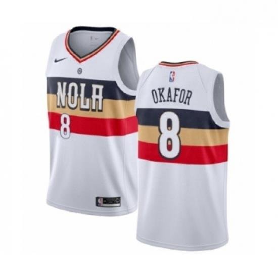 Youth Nike New Orleans Pelicans 8 Jahlil Okafor White Swingman Jersey Earned Edition