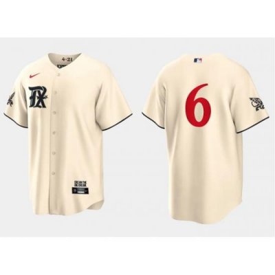 Men Texas Rangers 6 Josh Jung Cream 2023 City Connect Cool Base Stitched Baseball Jersey