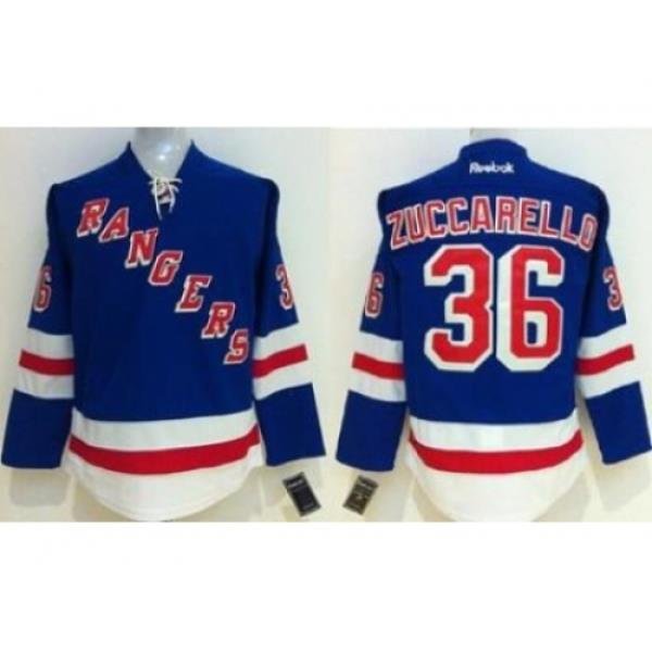 Women's New York Rangers #36 Mats Zuccarello Blue Home Stitched NHL Jersey