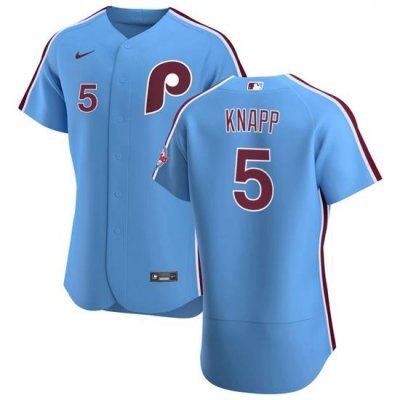 Philadelphia Phillies 5 AndreW Knapp Men Nike Light Blue Alternate 2020 Authentic Player MLB Jersey