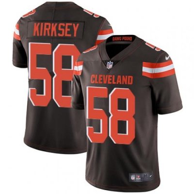 Men Nike Browns #58 Christian Kirksey Brown Team Color Stitched NFL Vapor Untouchable Limited Jersey