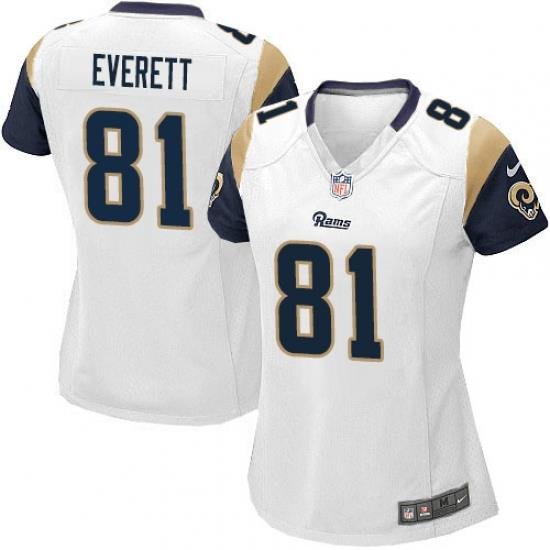 Nike Rams #81 Gerald Everett White Womens Stitched NFL Elite Jersey