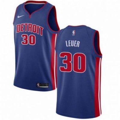 Mens Nike Detroit Pistons 30 Jon Leuer Swingman Royal Blue Road NBA Jersey Icon Edition