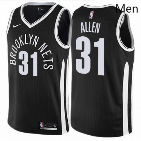 Mens Nike Brooklyn Nets 31 Jarrett Allen Swingman Black NBA Jersey City Edition