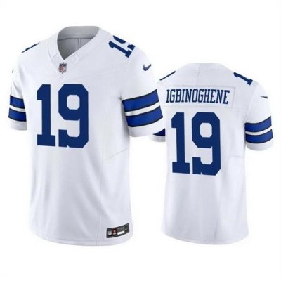 Men Dallas Cowboys 19 Noah Igbinoghene White 2023 F U S E Vapor Limited Stitched Football Jersey