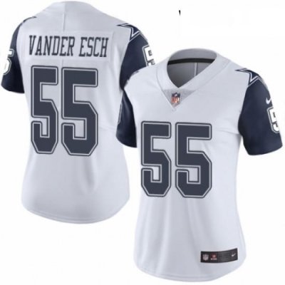 Womens Nike Dallas CoWboys 55 Leighton Vander Esch Limited White Rush Vapor Untouchable NFL Jersey