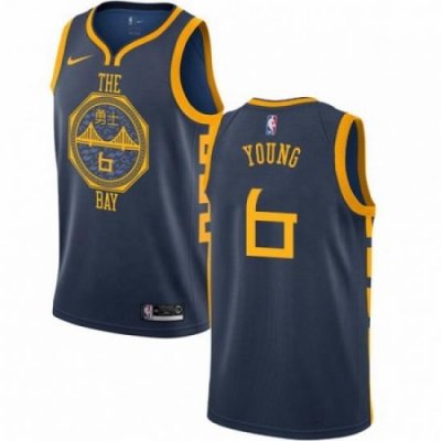 Mens Nike Golden State Warriors 6 Nick Young Swingman Navy Blue NBA Jersey City Edition