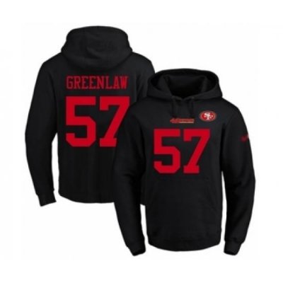 Football Mens San Francisco 49ers 57 Dre Greenlaw Black Name Number Pullover Hoodie