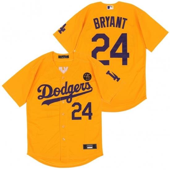 Dodgers 24 Kobe Bryant YelloW 2020 Nike KB Cool Base Jersey